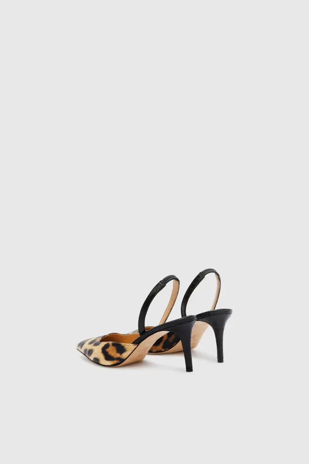 Women Shoes Ermanno Scervino Designer Slingback With Animal Print 8211 Ermanno Scervino Leopard Print