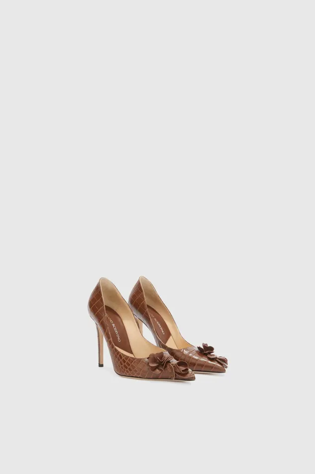 Women Shoes Ermanno Scervino Designer Suede Pump With Stiletto Heel 8211 Ermanno Scervino Brown