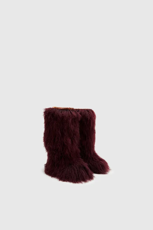 Women Shoes Ermanno Scervino Mongolian Fur Boot With Handmade Details