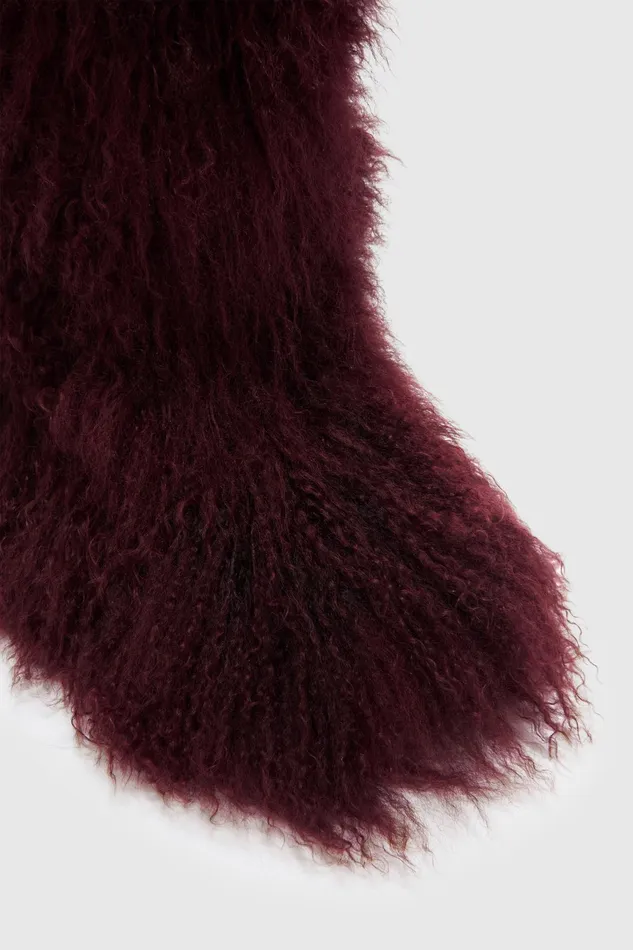 Women Shoes Ermanno Scervino Mongolian Fur Boot With Handmade Details