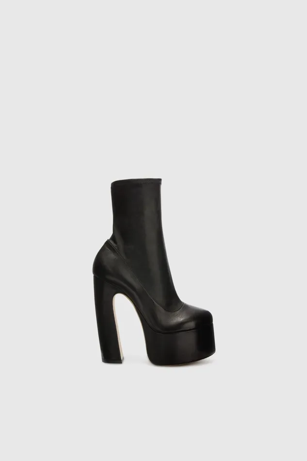 Women Shoes Ermanno Scervino Nappa Leather Ankle Boot Black