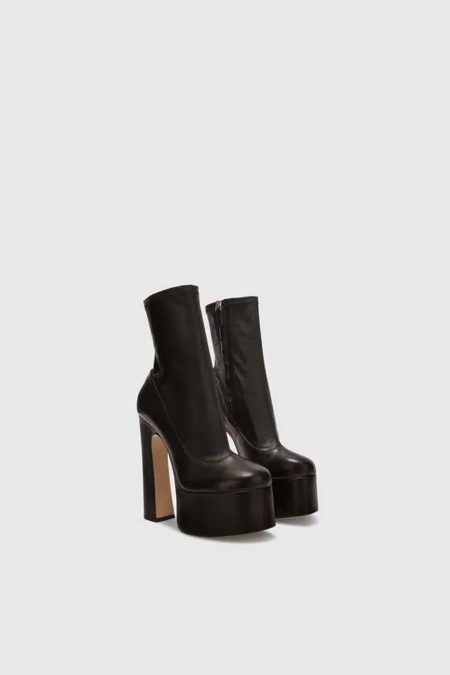 Women Shoes Ermanno Scervino Nappa Leather Ankle Boot Black