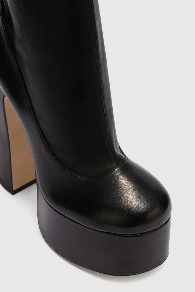 Women Shoes Ermanno Scervino Nappa Leather Ankle Boot Black