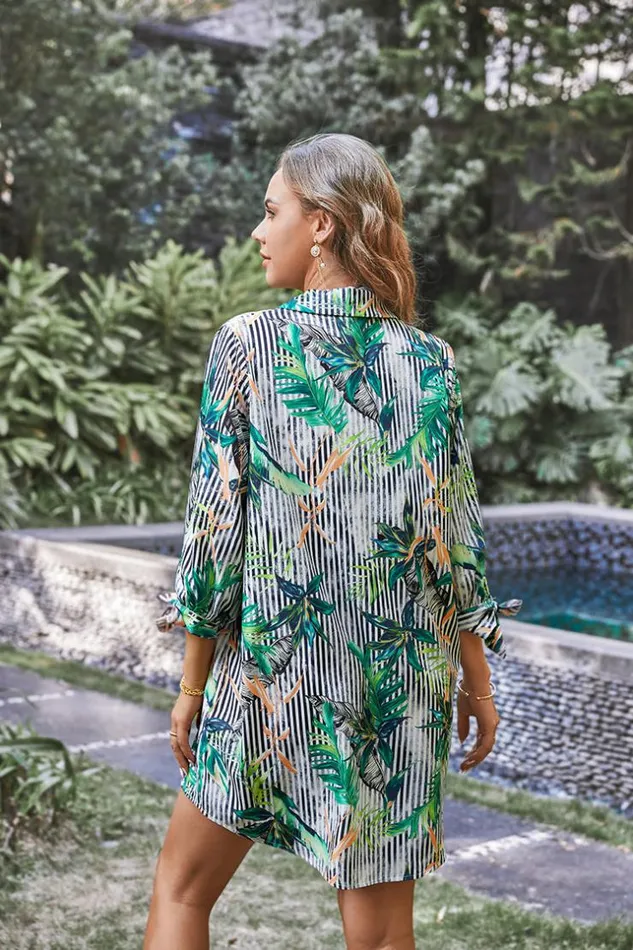 Women Short Dresses Cupshe Carlene Button Loose Waisted Shirt Multicolor