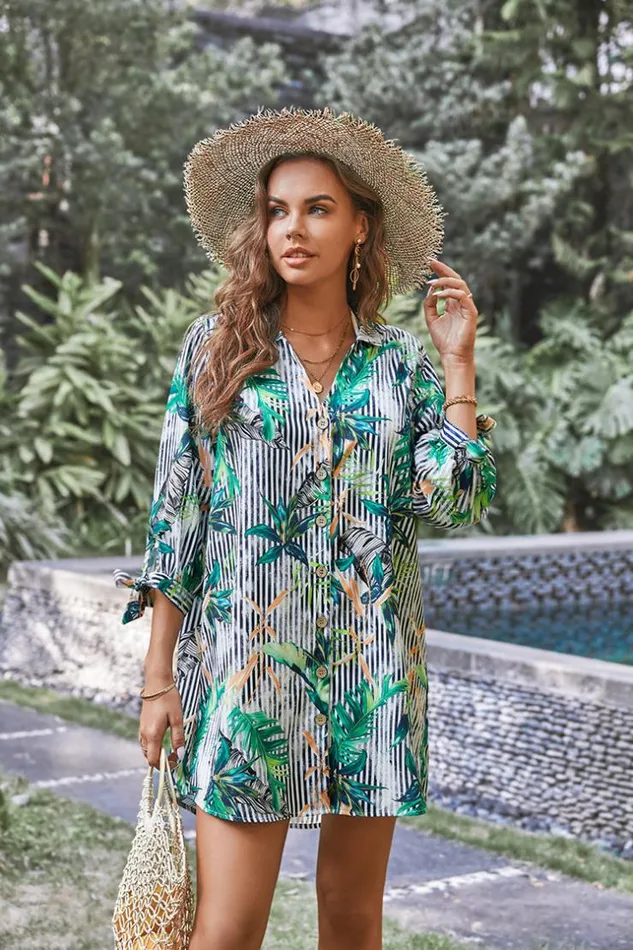 Women Short Dresses Cupshe Carlene Button Loose Waisted Shirt Multicolor