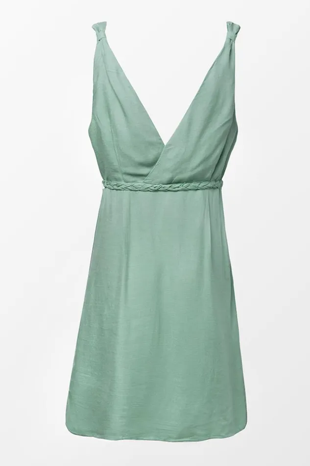 Women Short Dresses Cupshe Marianna Green Braided Belt Dress Green