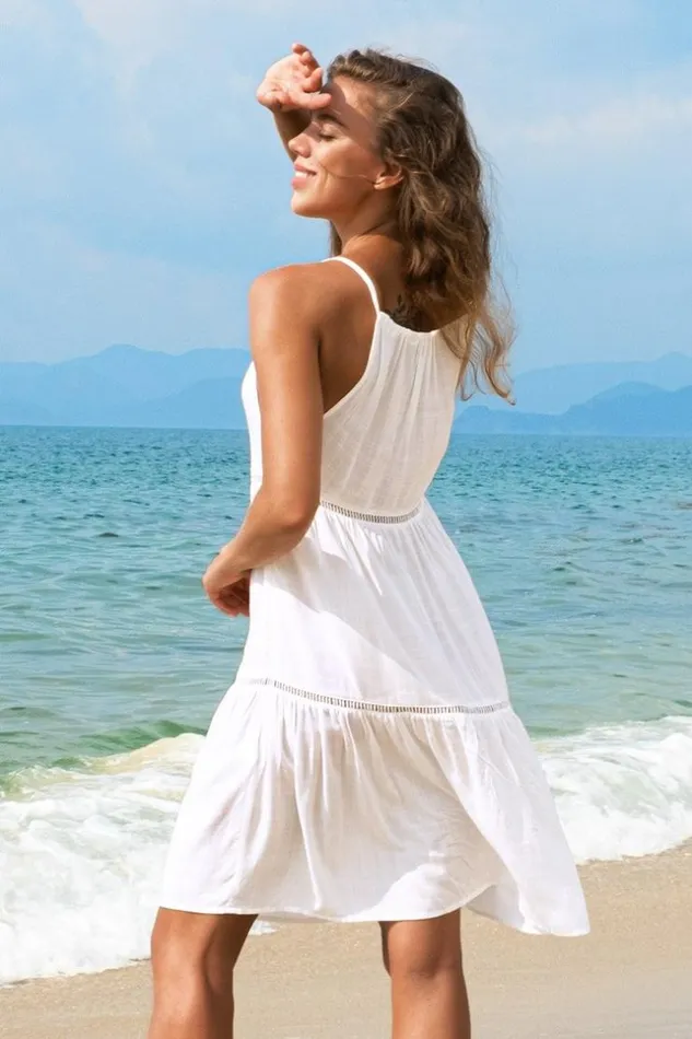 Women Short Dresses Cupshe Marley White High Neck Dress White