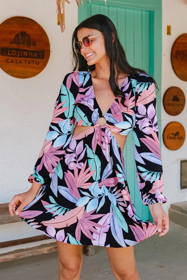 Women Short Dresses Cupshe Pacific Grove Bubble Long Sleeve Dress Multicolor
