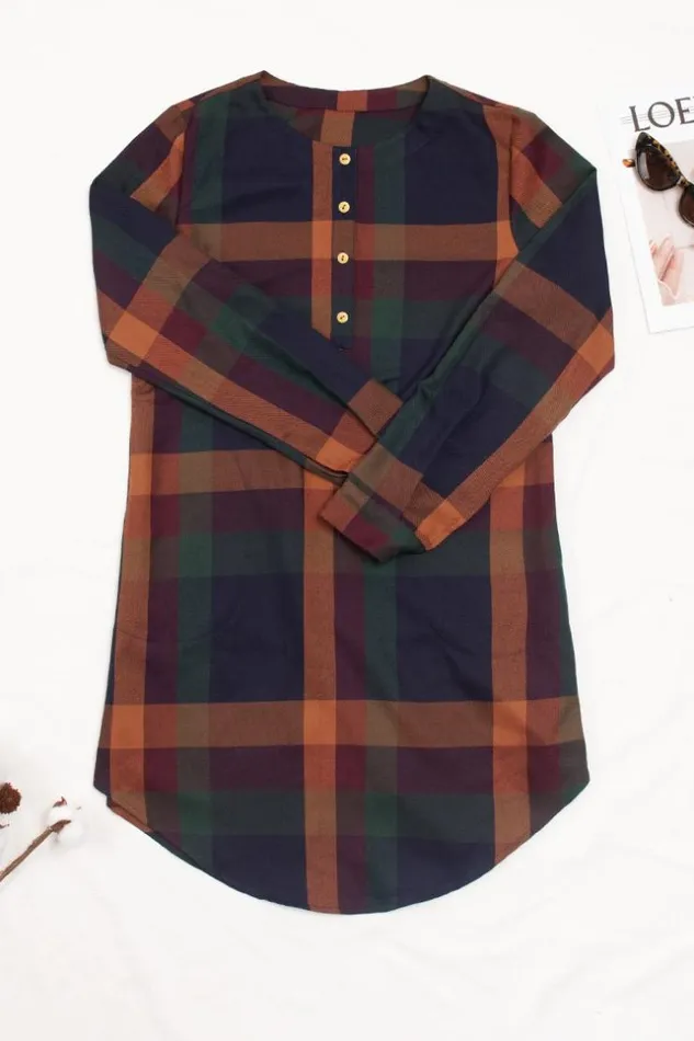 Women Short Dresses Cupshe Rhianna Plaid Rounded Hem Shift Dress Multicolor