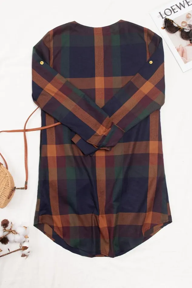 Women Short Dresses Cupshe Rhianna Plaid Rounded Hem Shift Dress Multicolor