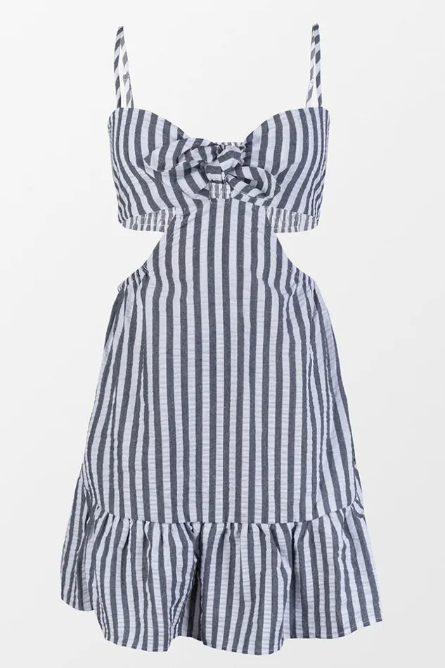 Women Short Dresses Cupshe Tianna Slip Strap Cutout Stripe Dress Multicolor