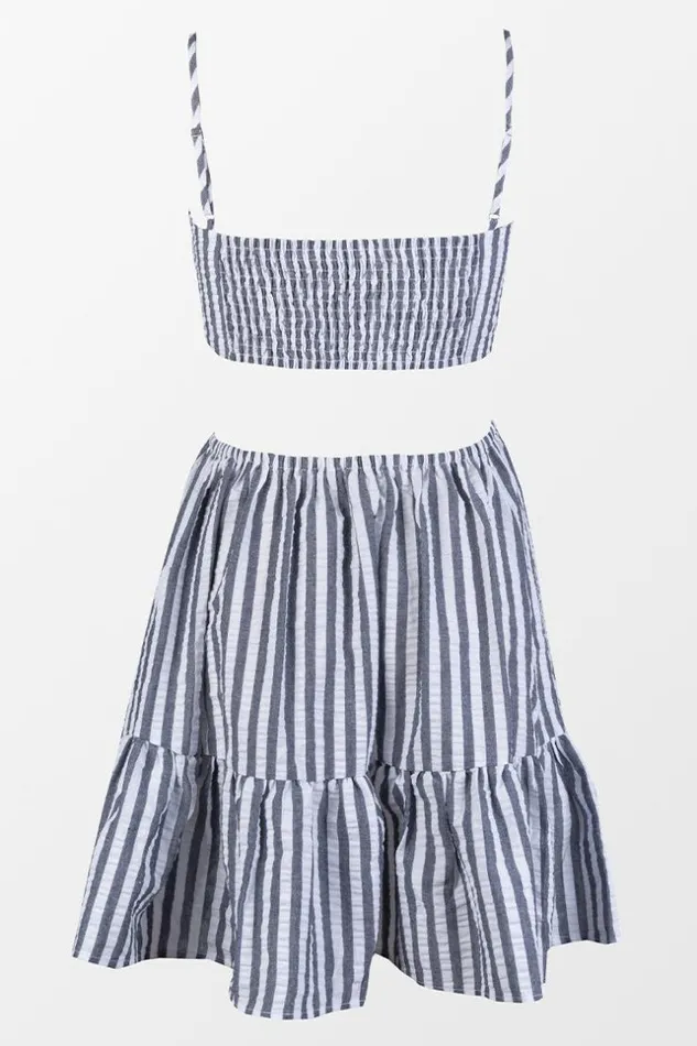 Women Short Dresses Cupshe Tianna Slip Strap Cutout Stripe Dress Multicolor