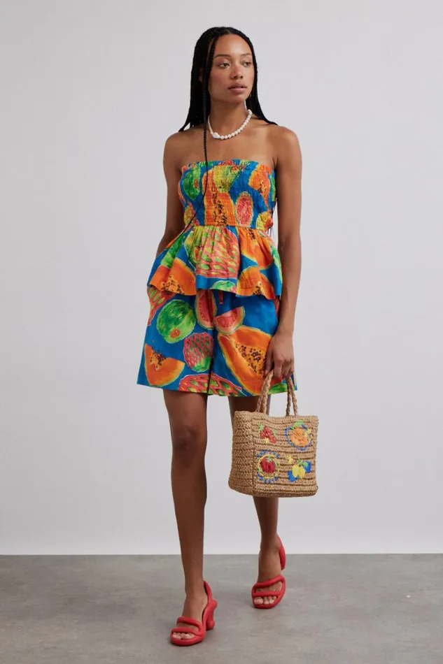 Women Shorts Damson Madder Pull On Shorts 8211 Papaya Print