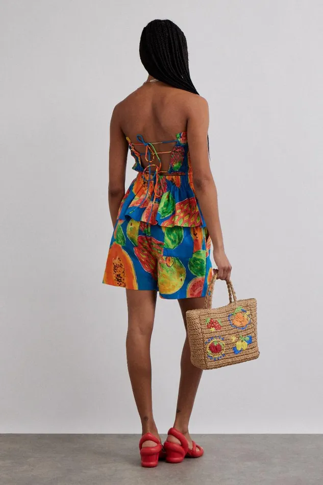 Women Shorts Damson Madder Pull On Shorts 8211 Papaya Print