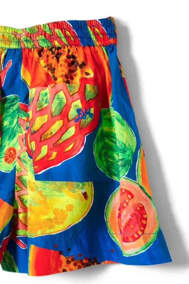 Women Shorts Damson Madder Pull On Shorts 8211 Papaya Print