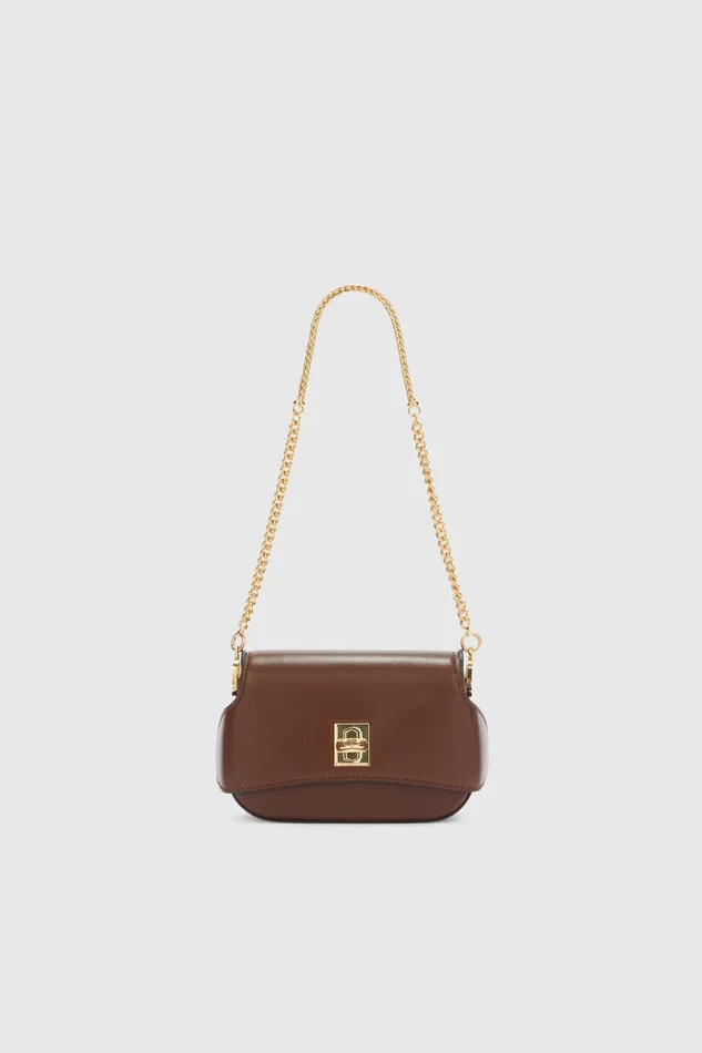 Women Shoulder Bags Ermanno Scervino Designer Mini Audrey In Smooth Calfskin 8211 Ermanno Scervino Brown Women Shoulder Bags Ermanno Scervino Designer Mini Audrey In Smooth Calfskin 8211 Ermanno Scervino Brown