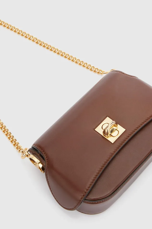 Women Shoulder Bags Ermanno Scervino Designer Mini Audrey In Smooth Calfskin 8211 Ermanno Scervino Brown