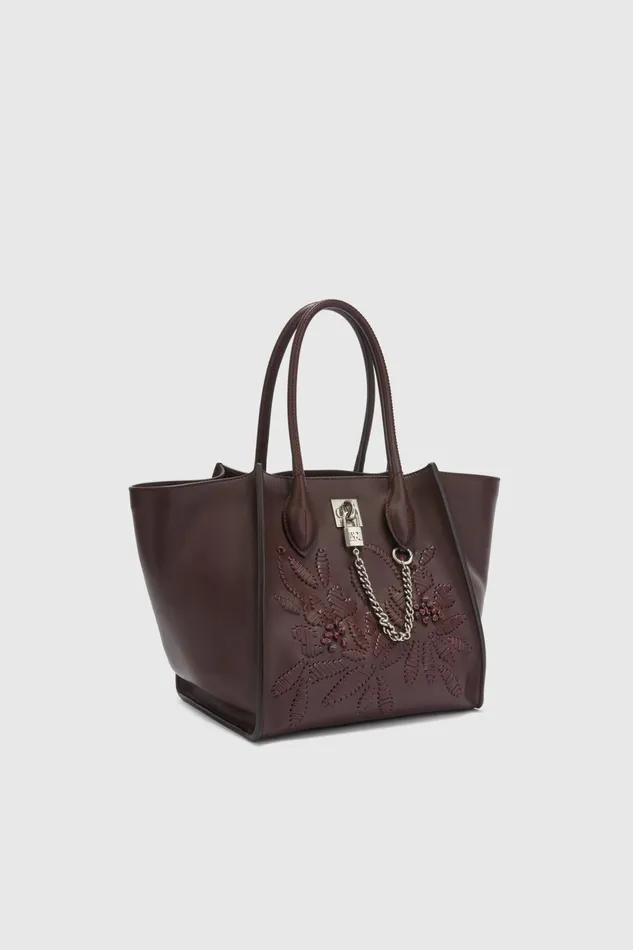 Women Shoulder Bags Ermanno Scervino Leather Bag Handcrafted In Bordeaux Maggie 8211 Ermanno Scervino Bordeaux