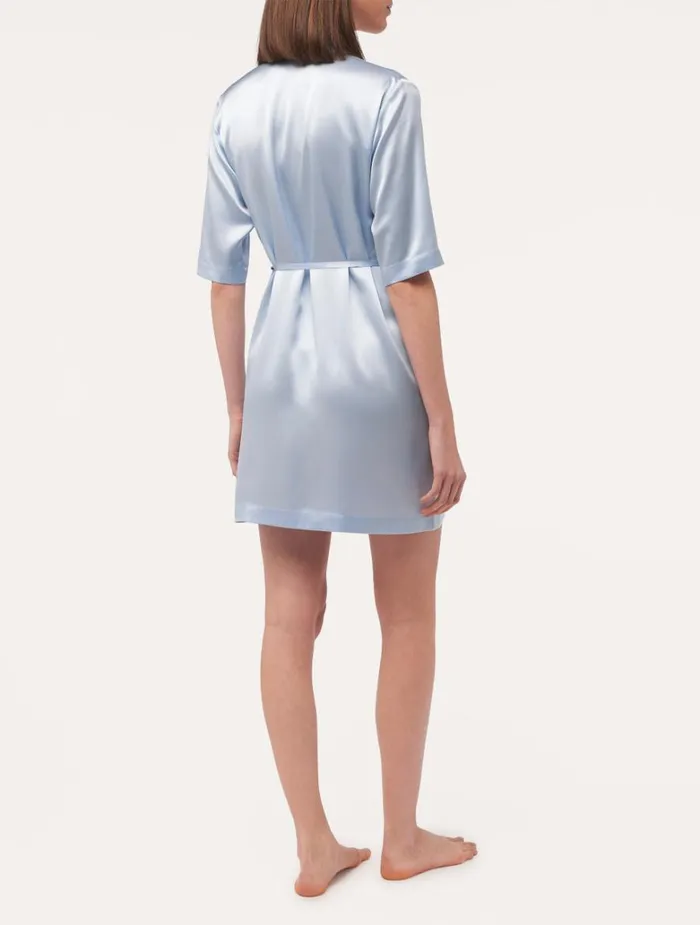 Women Silk Sleepwear La Perla Silk Long Shirt In Azure Women Silk Sleepwear La Perla Silk Long Shirt In Azure