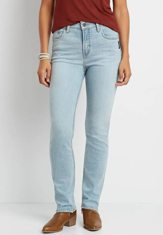 Women Silver Jeans Co Avery High Rise Light Straight Leg Jean Maurices Jeans
