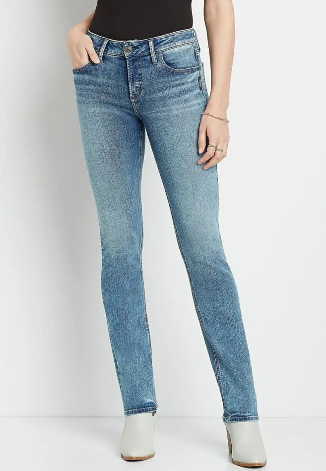 Women Silver Jeans Co Avery High Rise Medium Straight Leg Jean Maurices Jeans