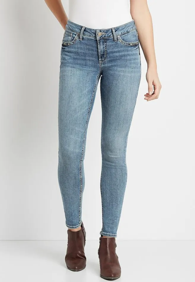 Women Silver Jeans Co Elyse Medium Wash Skinny Jean Maurices Jeans