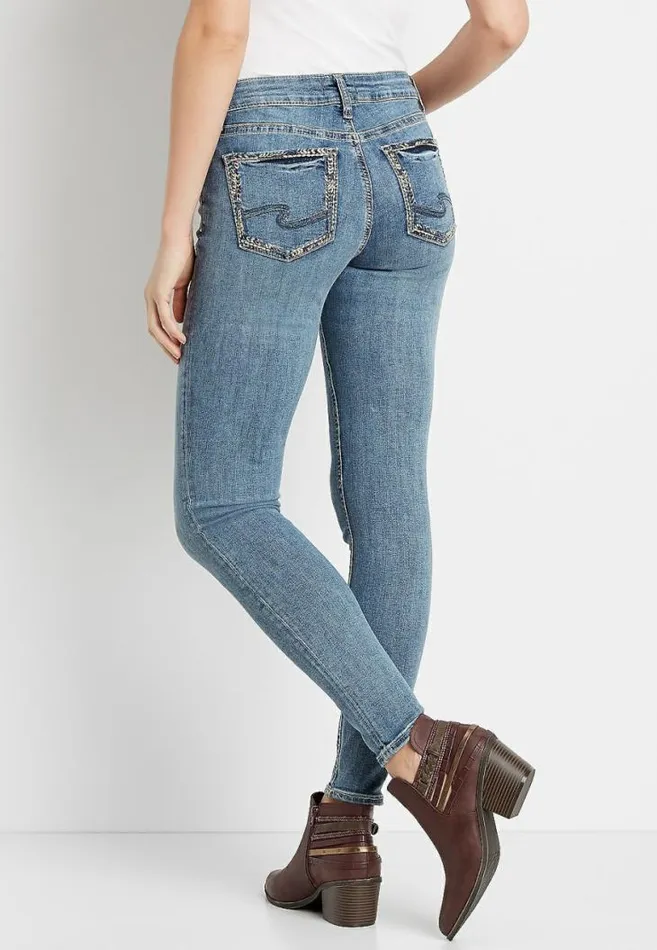 Women Silver Jeans Co Elyse Medium Wash Skinny Jean Maurices Jeans
