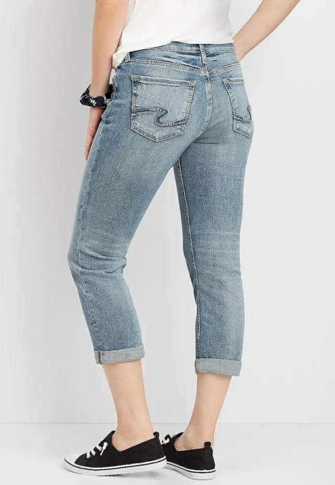 Women Silver Jeans Co Suki Medium Wash Capri Maurices Bottoms