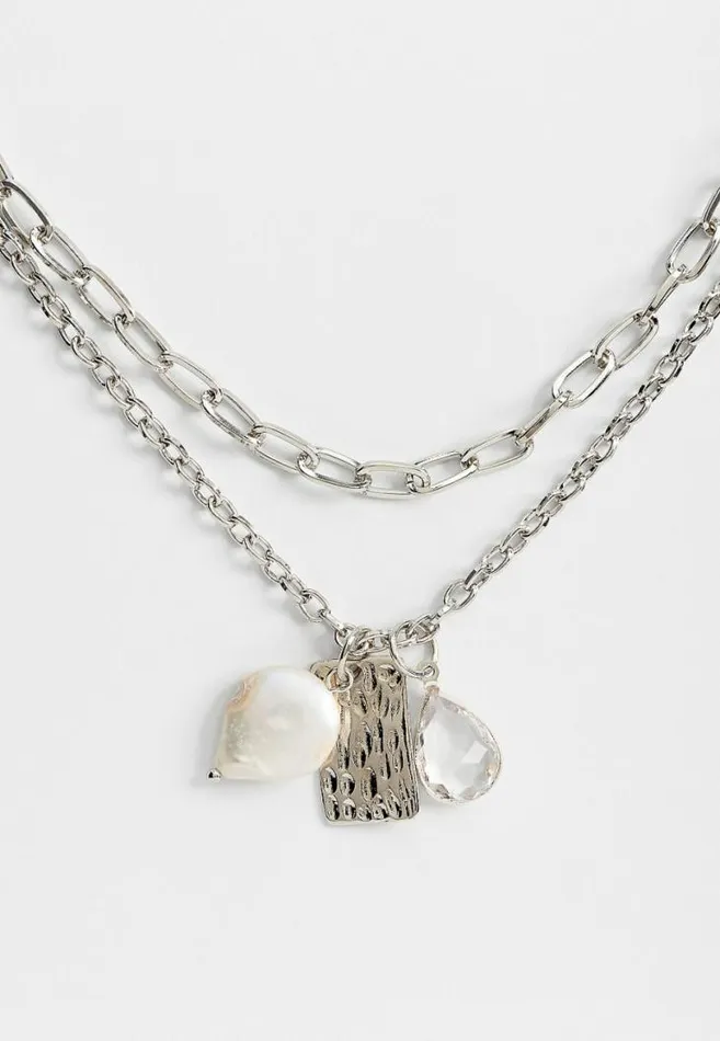 Women Silver Pearl Cluster Drape Necklace Maurices Jewelry