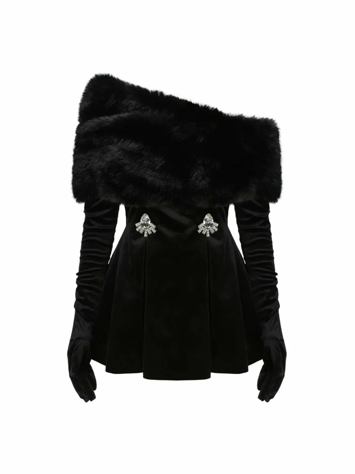 Women Simone Velvet Dress Nana Jacqueline Mini