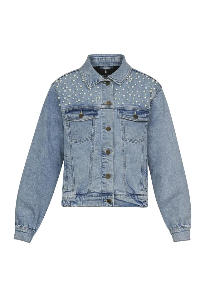Women Sisters Point Jackets and Waistcoats OVOJA1 L Blue Usedpearls