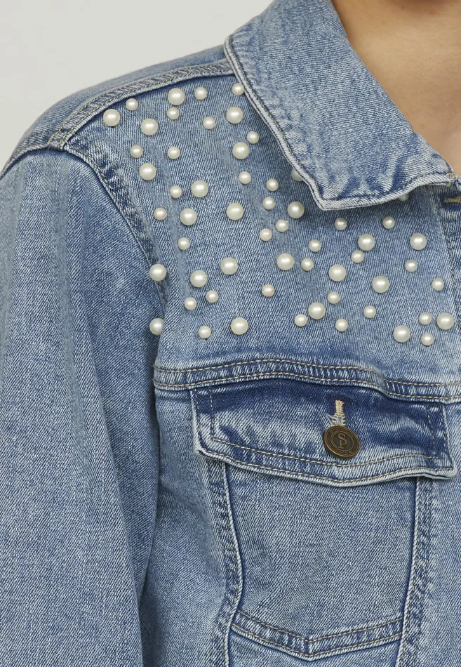 Women Sisters Point Jackets and Waistcoats OVOJA1 L Blue Usedpearls