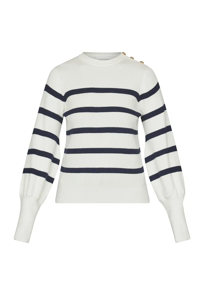 Women Sisters Point Knitwear HANISTRIPE1 Creammidnight