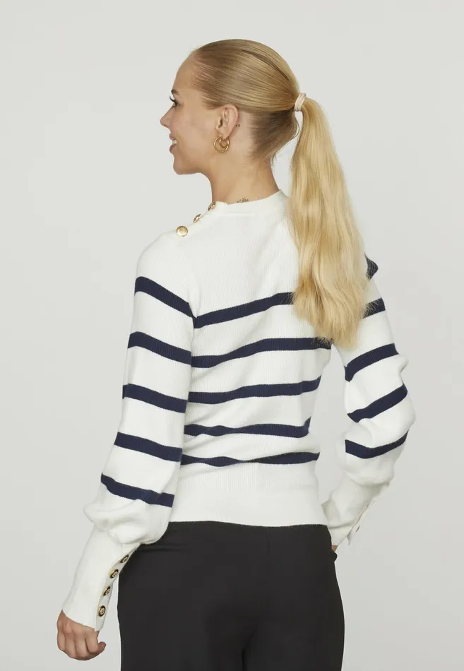 Women Sisters Point Knitwear HANISTRIPE1 Creammidnight