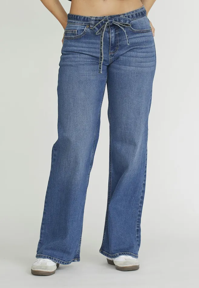 Women Sisters Point Pants and Jeans ONEABELTJE Mid Blue Wash
