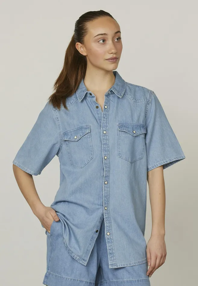 Women Sisters Point Shirts and Blouses OSASSSH L Blue Wash