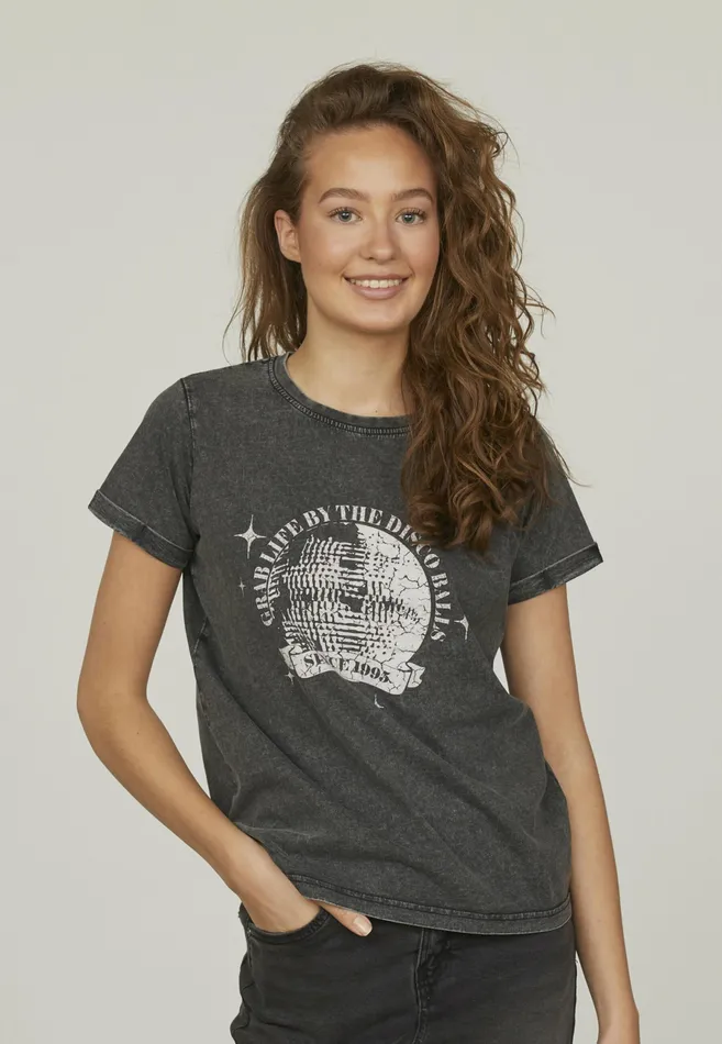 Women Sisters Point Tshirts HERMSS46 D Grey Washwhite