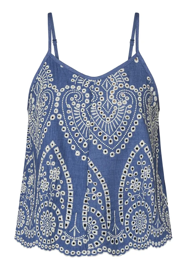 Women Sisters Point Tops GILMAST Denim Bluecream