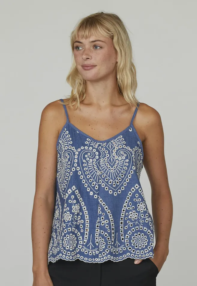 Women Sisters Point Tops GILMAST Denim Bluecream