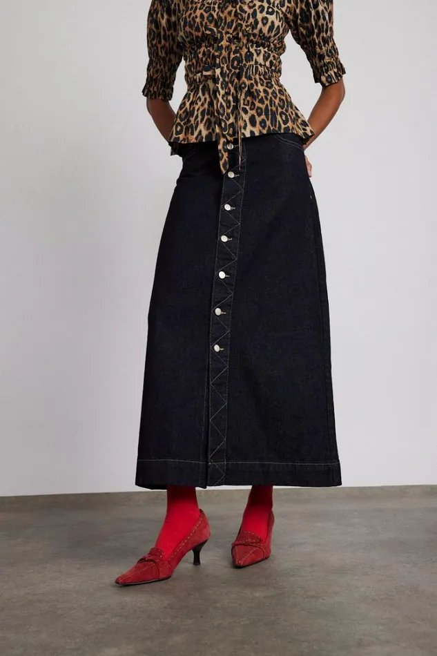 Women Skirts Damson Madder Charley Denim Skirt 8211 Dark Indigo