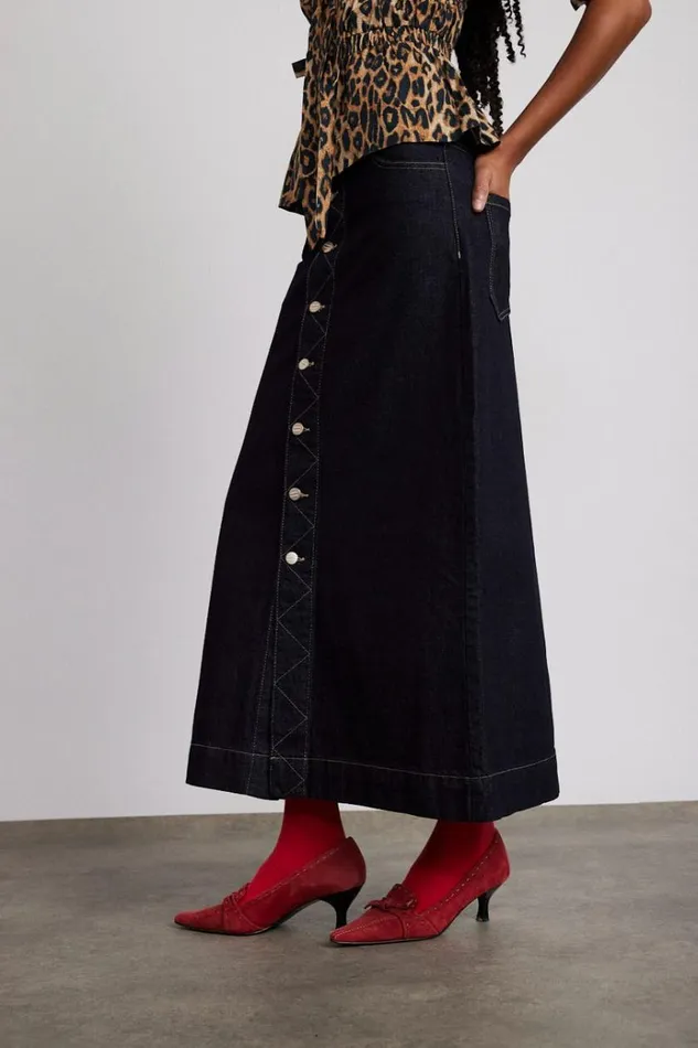 Women Skirts Damson Madder Charley Denim Skirt 8211 Dark Indigo