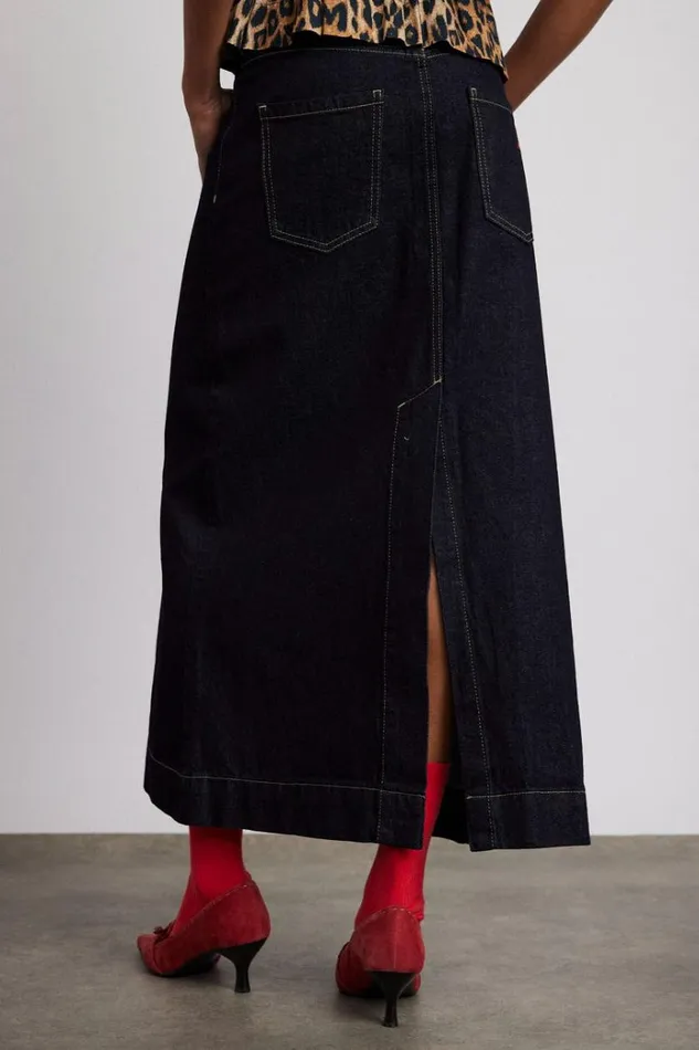 Women Skirts Damson Madder Charley Denim Skirt 8211 Dark Indigo