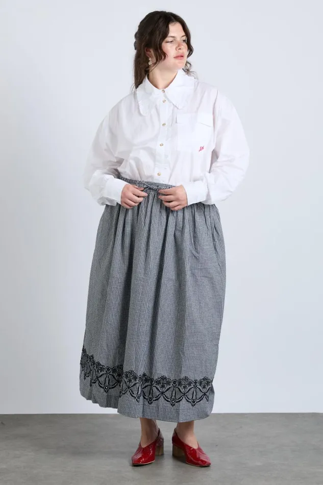 Women Skirts Damson Madder Keeley Midi Skirt 8211 Black Gingham