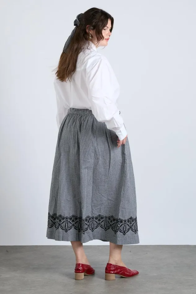 Women Skirts Damson Madder Keeley Midi Skirt 8211 Black Gingham