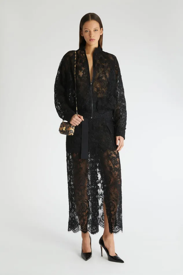 Women Skirts Ermanno Scervino Black Lace Midi Skirt With Pockets 8211 Ermanno Scervino Black