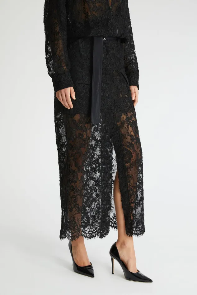 Women Skirts Ermanno Scervino Black Lace Midi Skirt With Pockets 8211 Ermanno Scervino Black