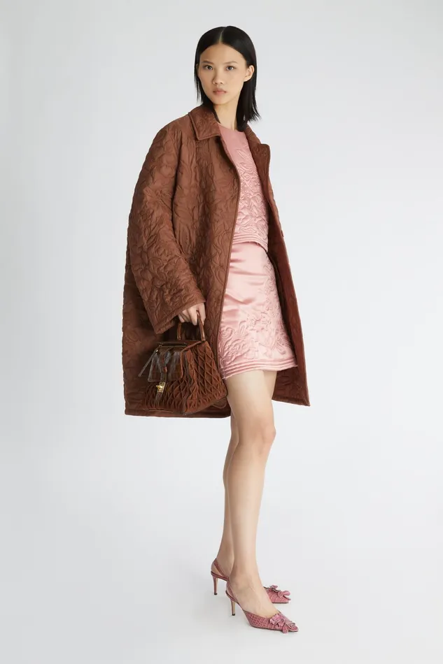 Women Skirts Ermanno Scervino Designer Floral Quilted Mini Skirt 8211 Ermanno Scervino Pink