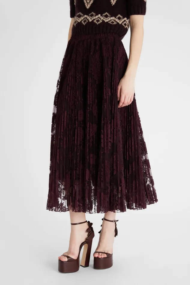 Women Skirts Ermanno Scervino Designer Pleated Lace Skirt 8211 Ermanno Scervino