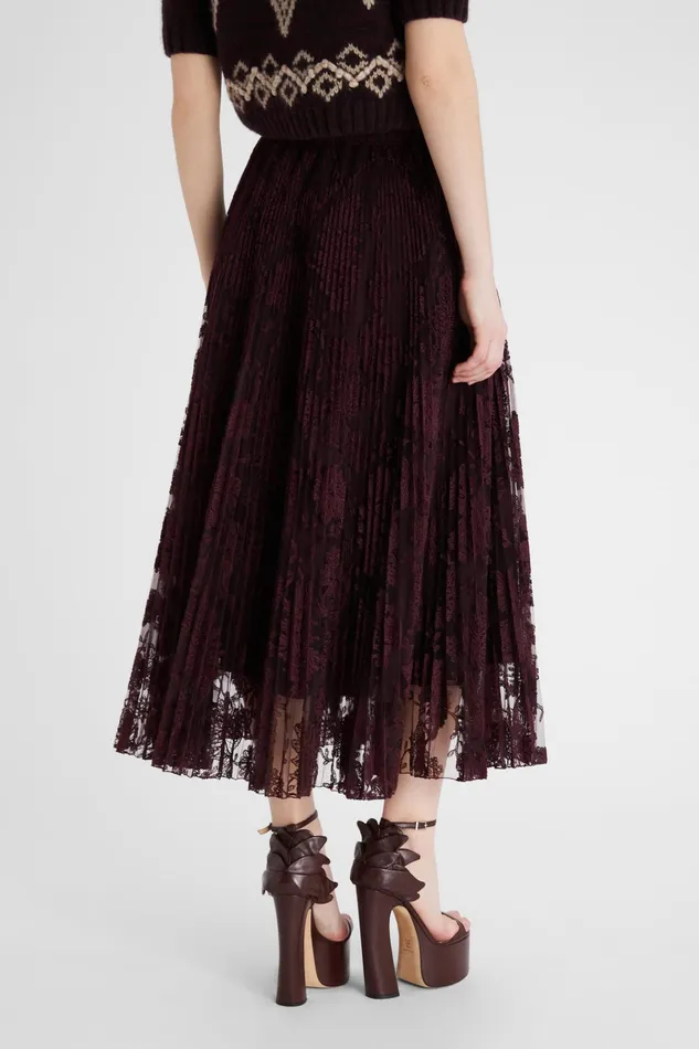 Women Skirts Ermanno Scervino Designer Pleated Lace Skirt 8211 Ermanno Scervino