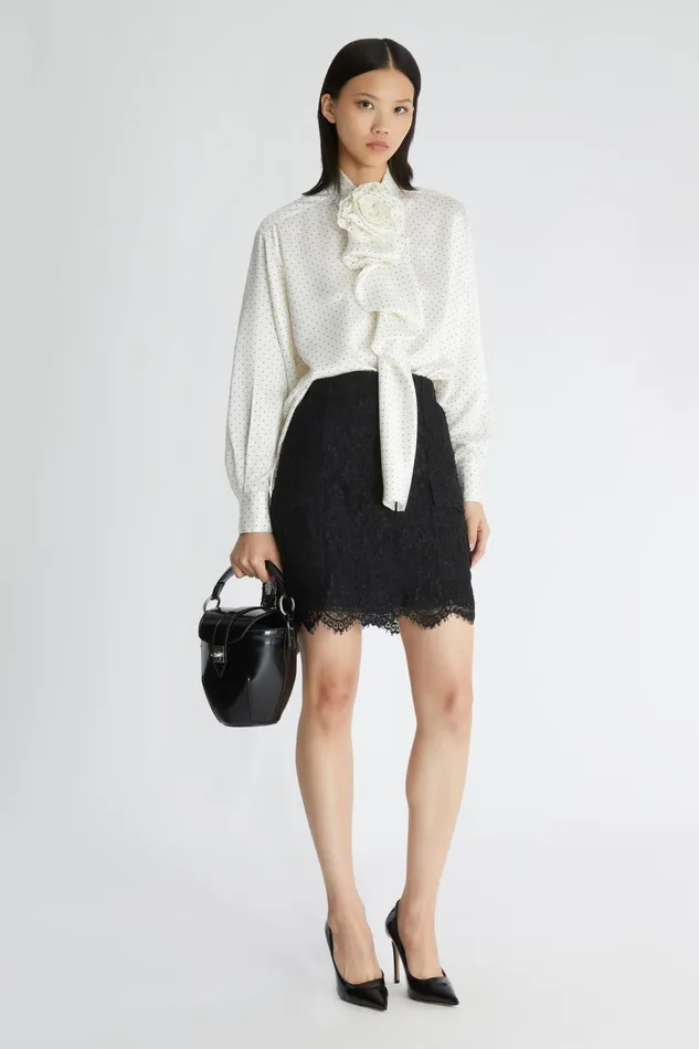Women Skirts Ermanno Scervino Designer Rebrod Lace Mini Skirt 8211 Ermanno Scervino Black